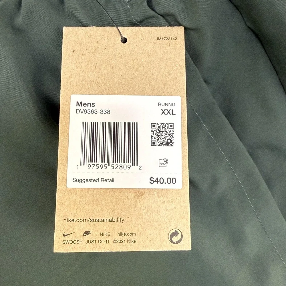 NEW‎ Nike Challenger Shorts Mens 2XL Green Dri-FIT 5